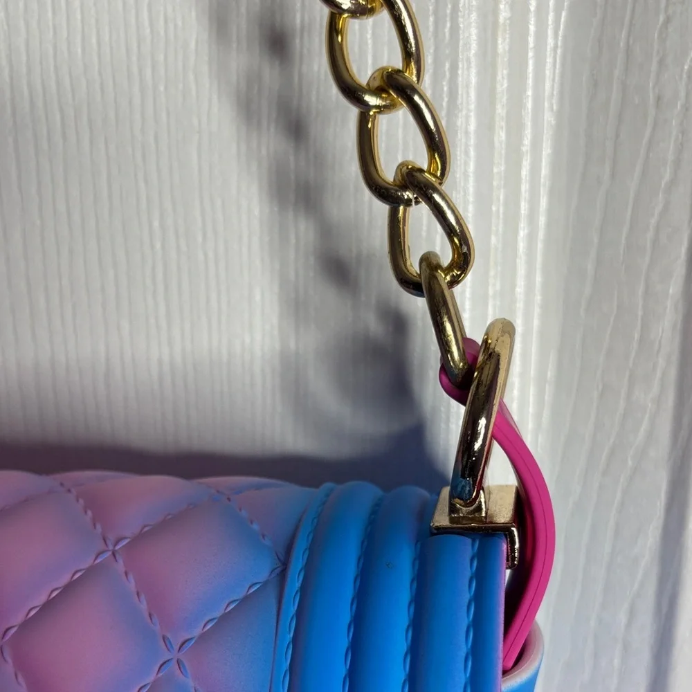 Gradient Pink and Blue Chain Bag